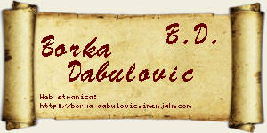 Borka Dabulović vizit kartica